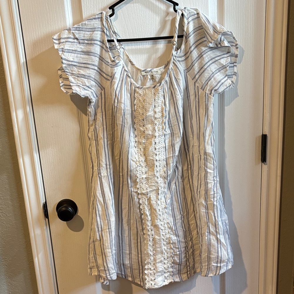 Striped White and Blue Women's Dress